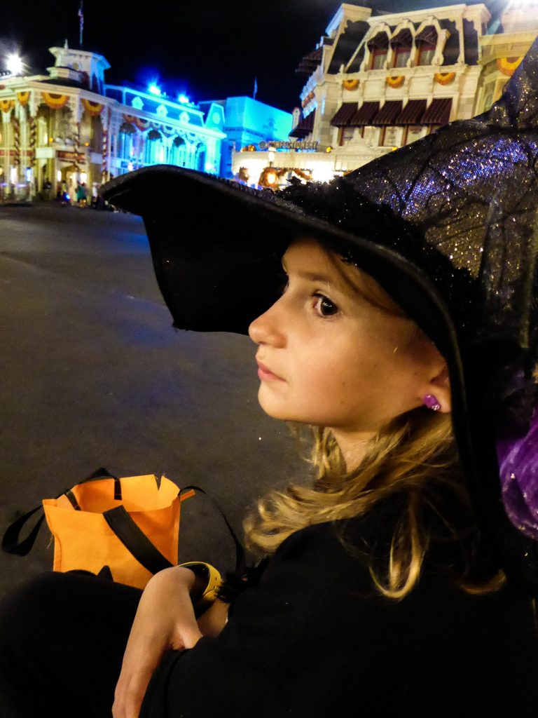 Disney's Not So Scary Halloween Party Girl Watching Parade