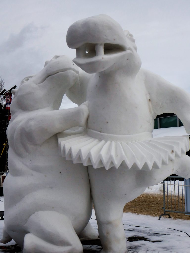 International Snow Sculpture Championship Hippo Ballet Dancers