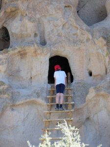 Family Trip to Santa Fe Boy Climbs in Bandelier