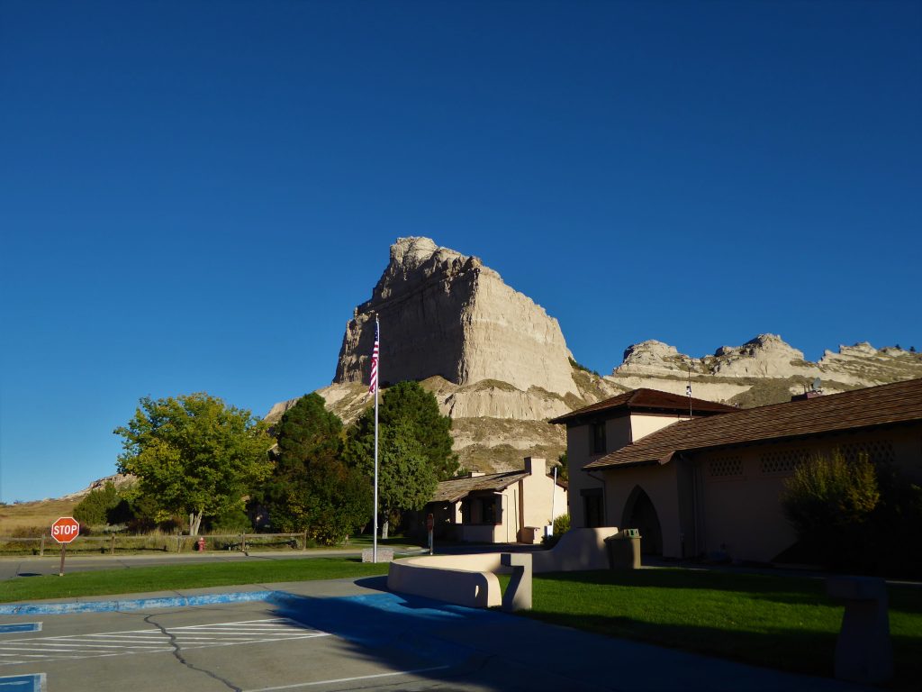 Vacation in Nebraska visitors's center at Scotts Bluff NM