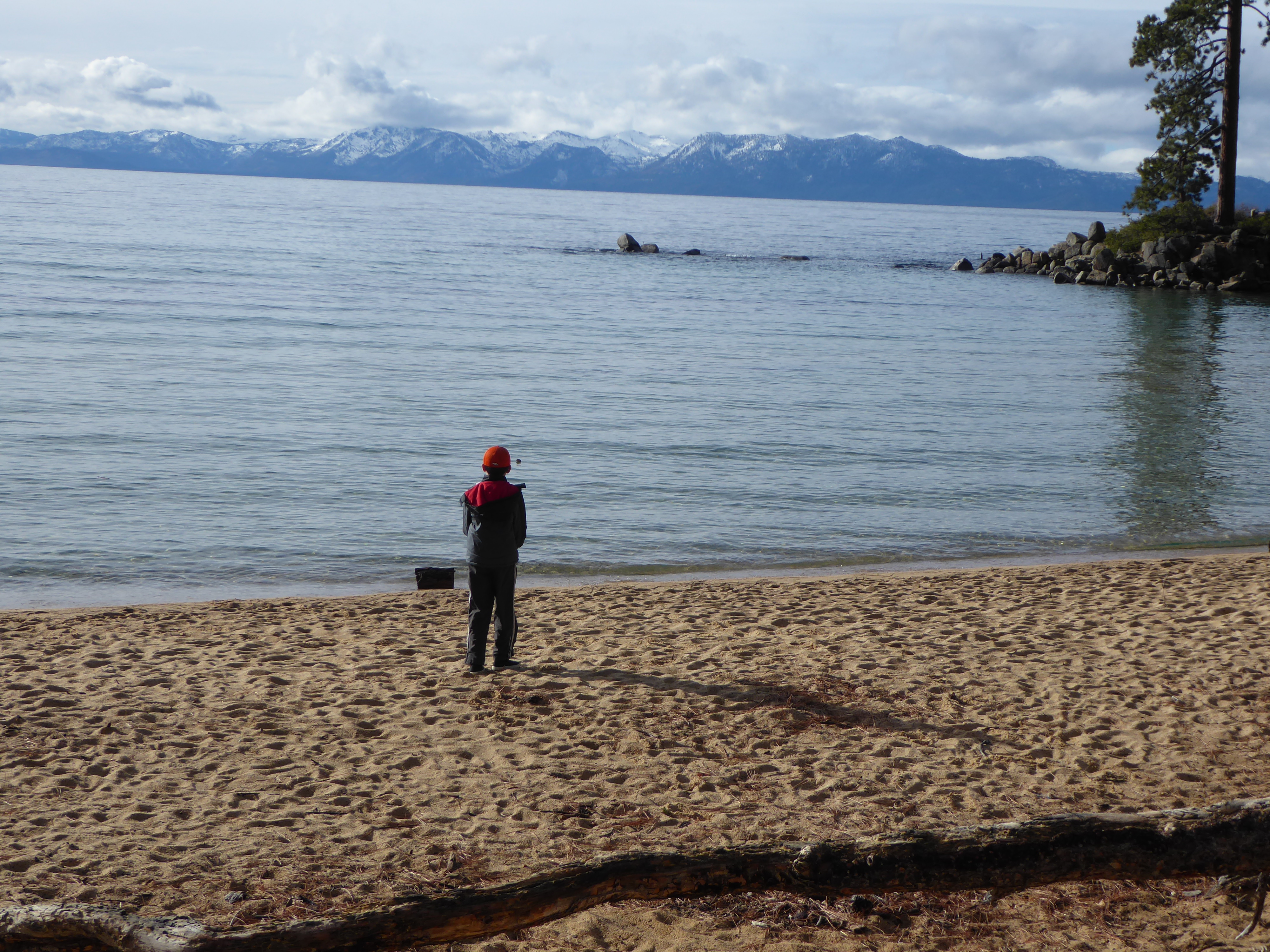 Kid playing at Lake Tahoe