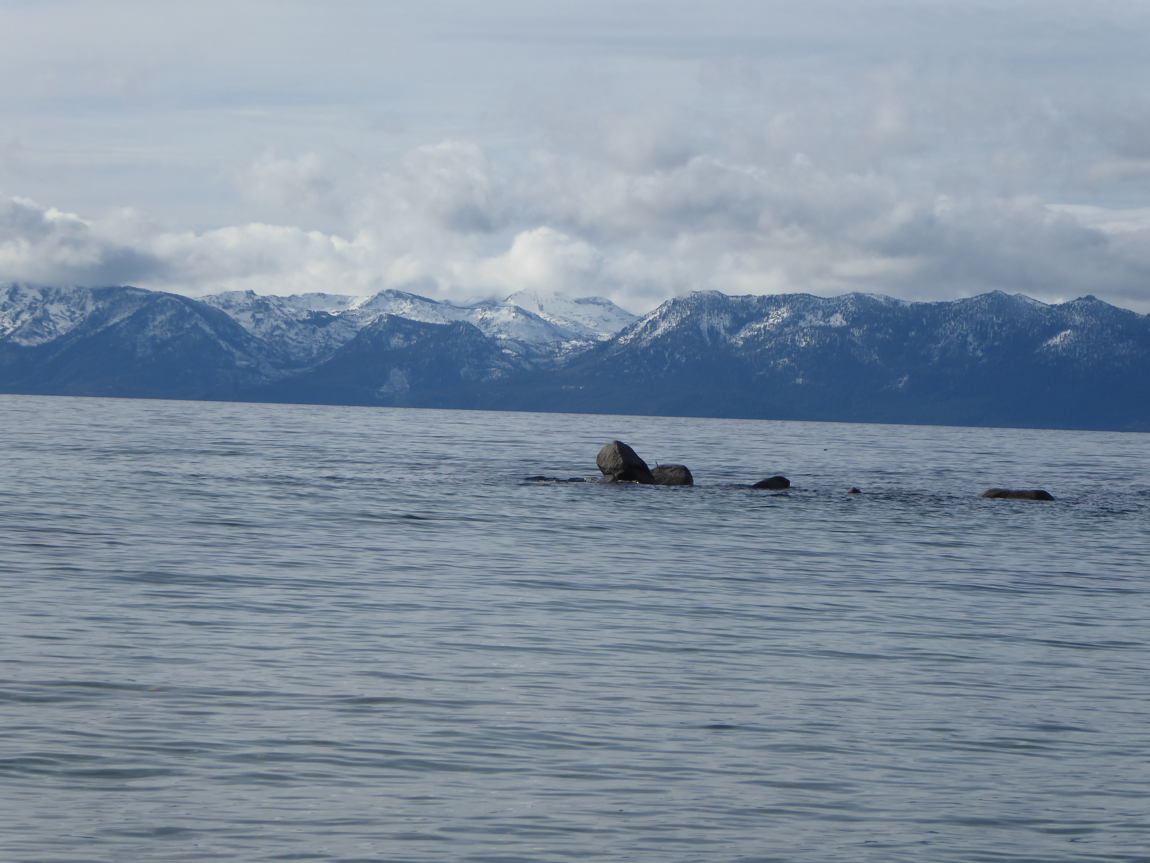 Snow-capped Mountains and Lake Tahoe