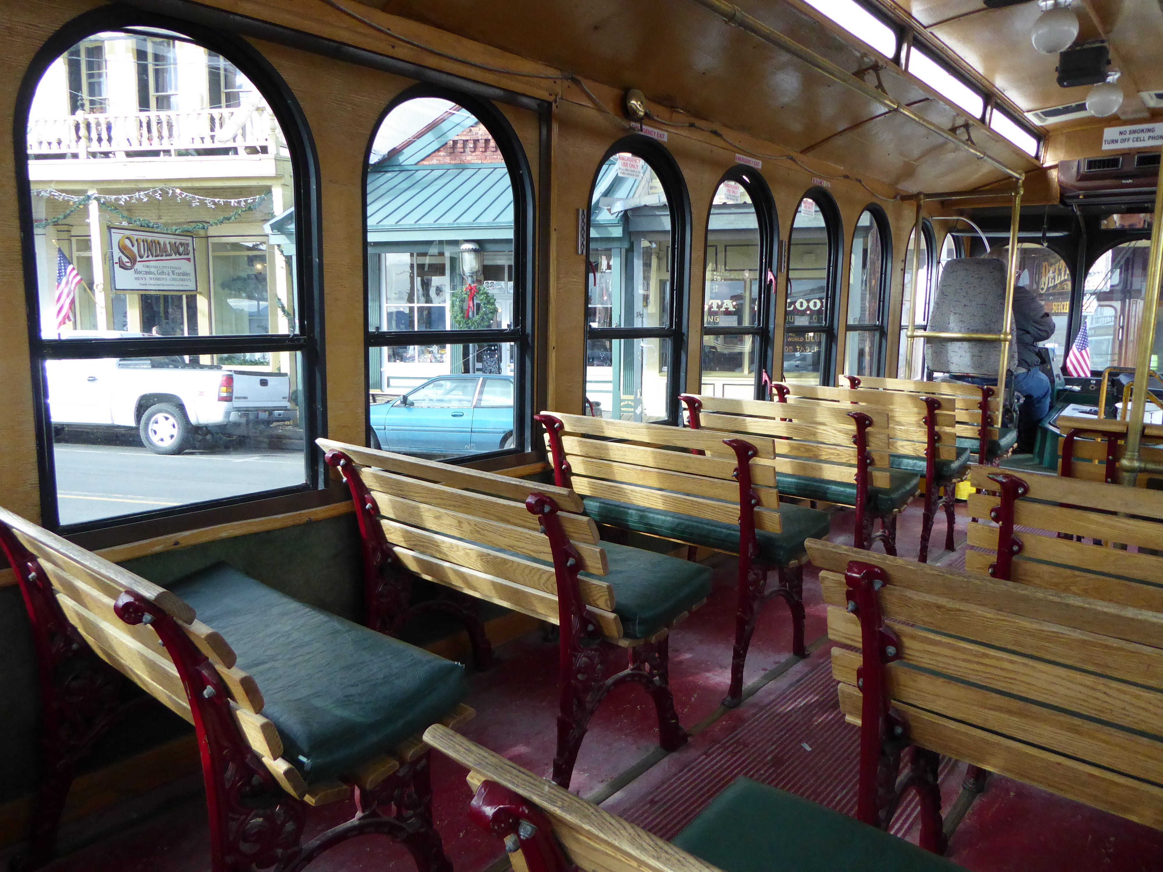 Inside the trolley