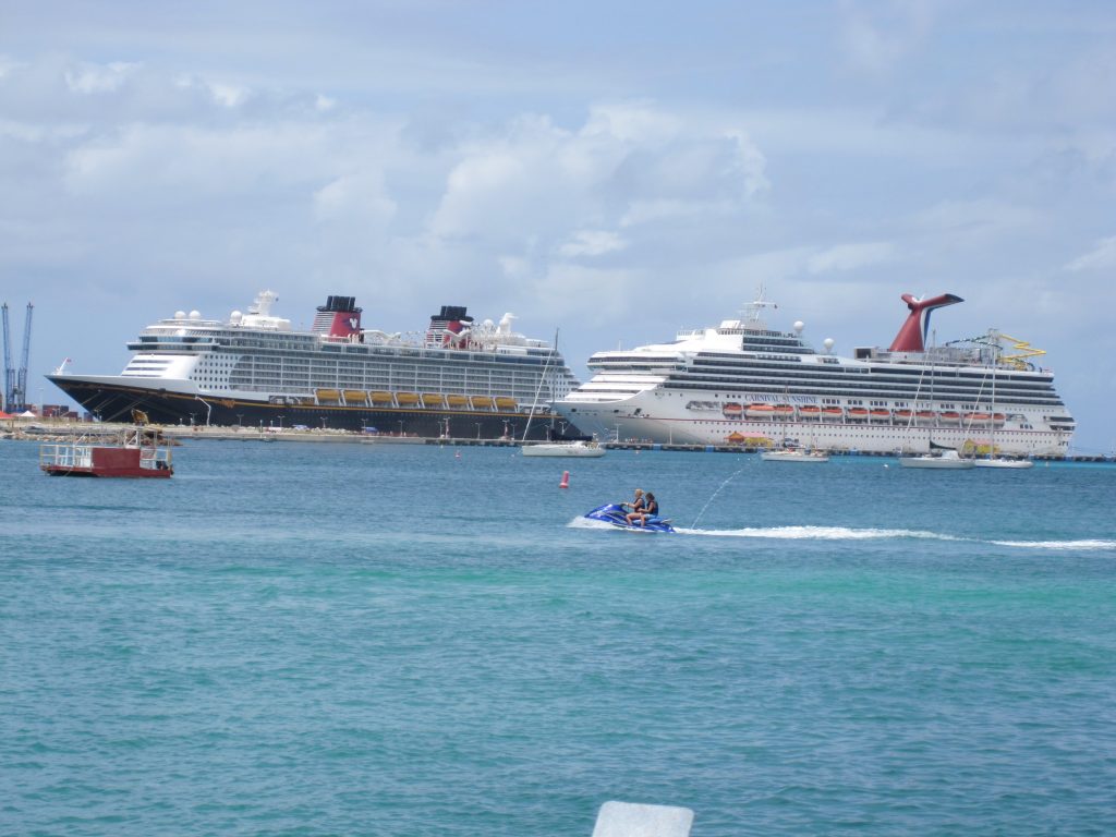 Disney Cruise ships in San Maarten