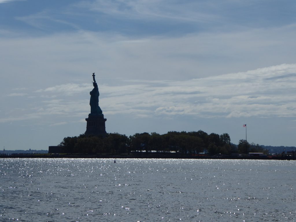 U.S. Flag and Statue of Liberty