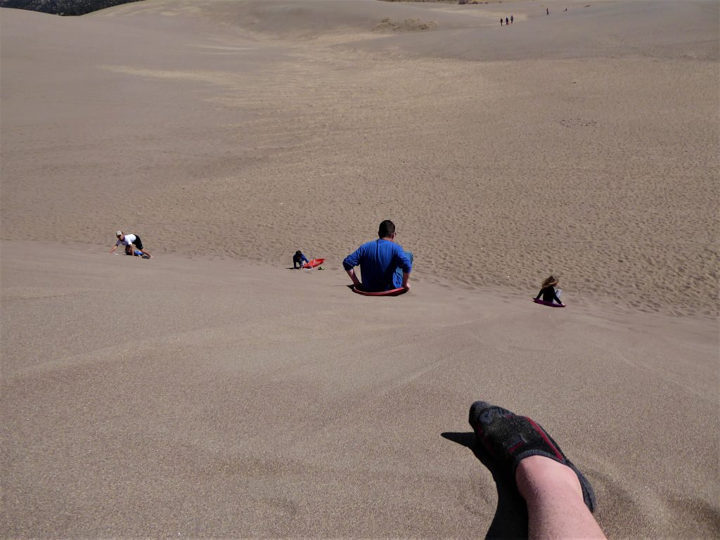 Great Sand Dunes sledding