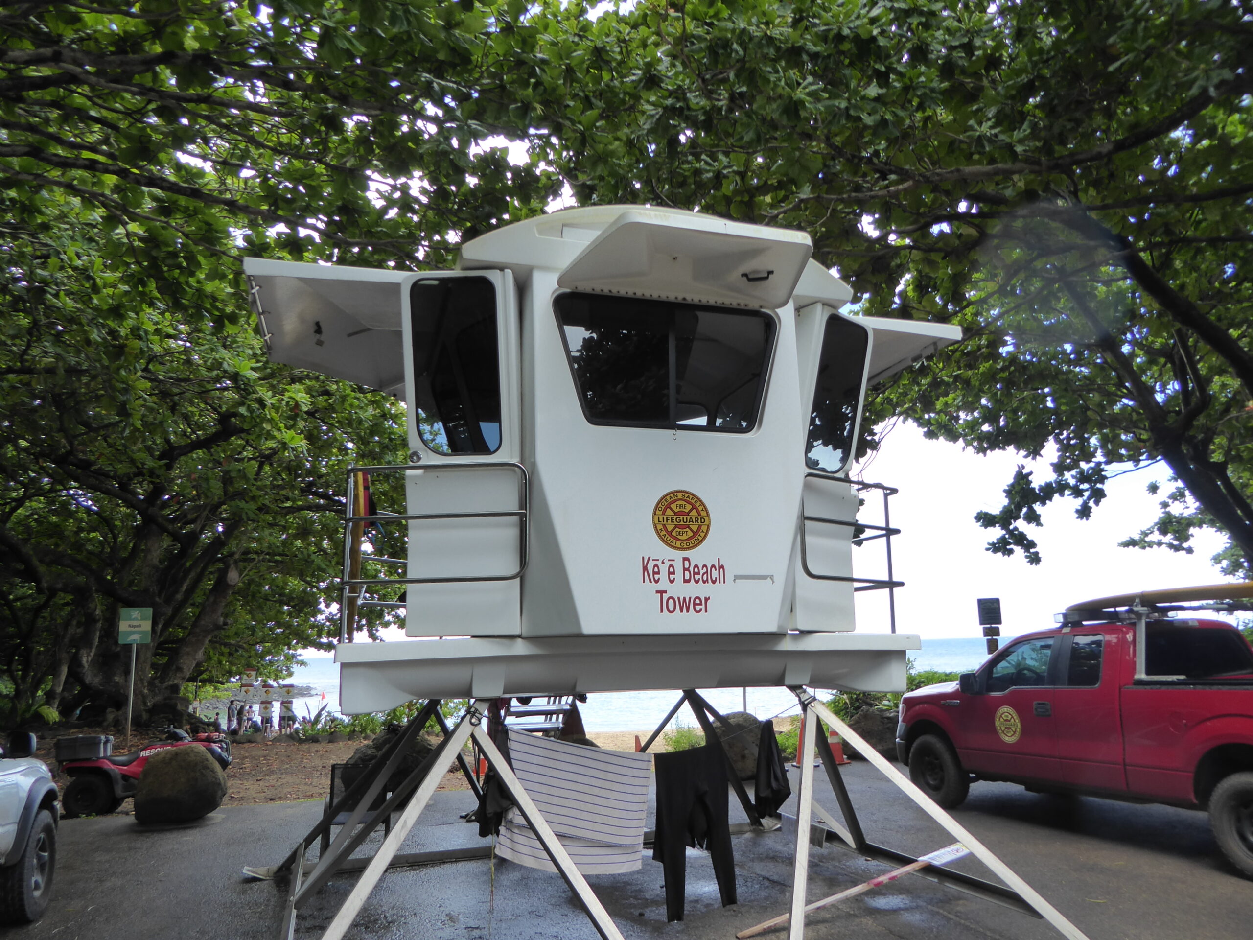 Lifeguard tower at Kauai beach